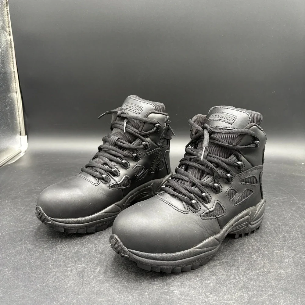 Reebok Work Rapid Response Black Composite Toe Tactical Boots Men 5 Women 7